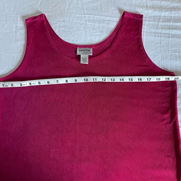 Chico's Travelers Hot Pink Knit Stretch Sleeveless Tank Scoop Neck Top Sz 3/XL - Picture 6 of 11